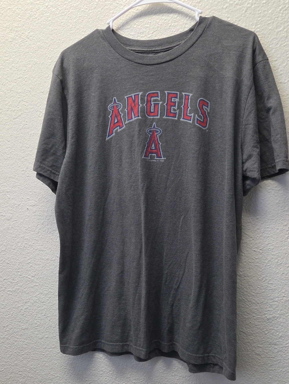 Genuine Merchandise Gray Los Angeles Angels Short-Sleeve Tee with Red Logo